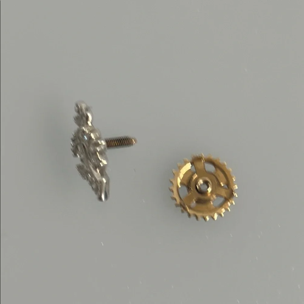 18k Diamonds real solid white gold and 10k Yellow Gold Mason Brooch